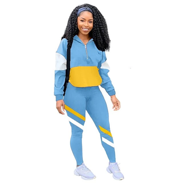 Women's Tracksuit Sweatsuit 2 Piece Casual Long Sleeve Thermal Warm Breathable Moisture Wicking Fitness Running Jogging Sportswear Activewear Color Block Violet Fluorescence+Green Black / Sweatshirt 10 Women's Tracksuit Sweatsuit 2 Piece Casual Long Sleeve Thermal Warm Breathable Moisture Wicking Fitness Running Jogging Sportswear Activewear Color Block Violet Fluorescence+Green Black / Sweatshirt - Image 8