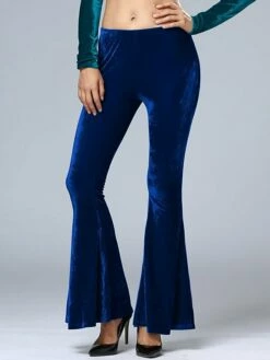 Women's Bootcut Bell Bottom Pants Trousers Full Length Micro-elastic Mid Waist Fashion Streetwear Party Street Wine Black S M Fall Winter -LIGHTINTHEBOX Shop efpipz1691564850287