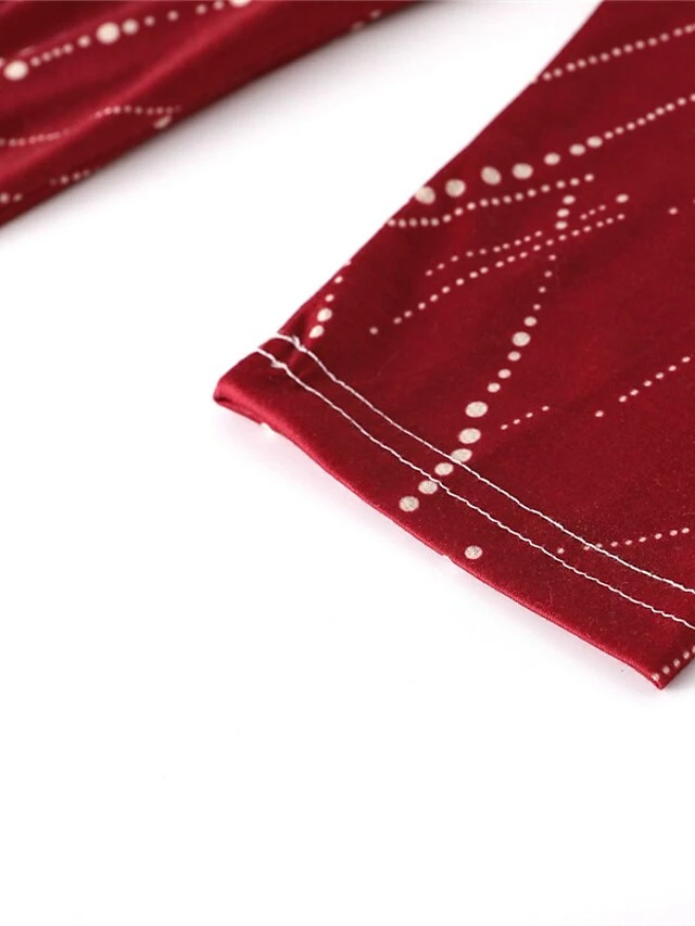 Women's Blouse Wine Blue Purple Graphic Print 3/4 Length Sleeve Daily Going Out Weekend Casual Crew Neck Regular Fit Fall Winter 12 Women's Blouse Wine Blue Purple Graphic Print 3/4 Length Sleeve Daily Going Out Weekend Casual Crew Neck Regular Fit Fall Winter - Image 10