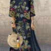 Women's Plus Size Holiday Dress Floral Crew Neck Print 3/4 Length Sleeve Fall Spring Casual Maxi Long Dress Causal Daily Dress / Linen