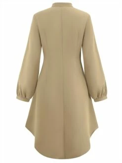 Women's Shirt Dress Casual Dress Mini Dress Outdoor Daily Date Polyester Fashion Modern V Neck Ruched Button Long Sleeve Fall Winter 2023 Loose Fit ArmyGreen Orange Apricot Pure Color S M L XL -LIGHTINTHEBOX Shop ekjpln1695644880892