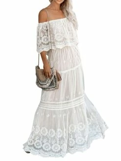 Women's Long Dress Maxi Dress Party Dress Lace Dress Swing Dress Floral Fashion Elegant Dress Daily Vacation Going Out Lace Mesh Half Sleeve Off Shoulder Dress Slim White Summer Spring S M L XL 21 Women's Long Dress Maxi Dress Party Dress Lace Dress Swing Dress Floral Fashion Elegant Dress Daily Vacation Going Out Lace Mesh Half Sleeve Off Shoulder Dress Slim White Summer Spring S M L XL -LIGHTINTHEBOX Shop ektabp1672990409769