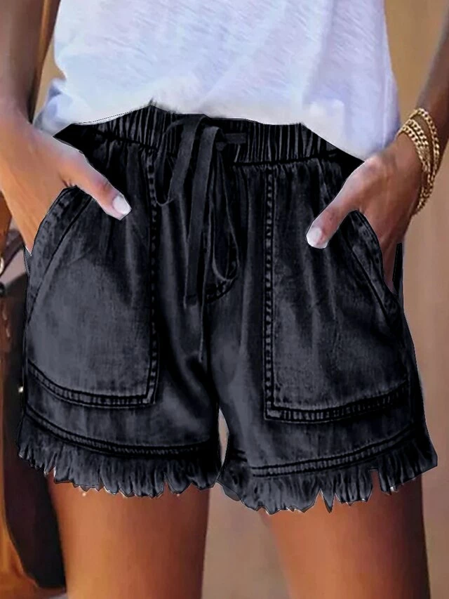 Women's Jeans Shorts Denim Light Blue Sea Blue ArmyGreen Vacation Fashion Casual Vacation Weekend Pocket Short Breathability Plain XS S M L XL 4 Women's Jeans Shorts Denim Light Blue Sea Blue ArmyGreen Vacation Fashion Casual Vacation Weekend Pocket Short Breathability Plain XS S M L XL - Image 2