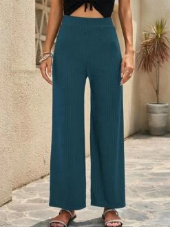 Women's Wide Leg Pants Trousers Cotton Apricot Black Blue High Waist Streetwear Simple Casual Outdoor Vacation Casual Daily Full Length Breathable Plain S M L XL 2XL -LIGHTINTHEBOX Shop elgfdg1689752299841