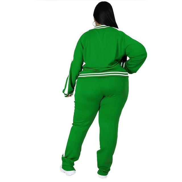 Women's Tracksuit Sweatsuit 2 Piece Athletic Winter Long Sleeve Thermal Warm Breathable Soft Fitness Running Jogging Sportswear Activewear Striped Black Yellow Light Green 15 Women's Tracksuit Sweatsuit 2 Piece Athletic Winter Long Sleeve Thermal Warm Breathable Soft Fitness Running Jogging Sportswear Activewear Striped Black Yellow Light Green - Image 13