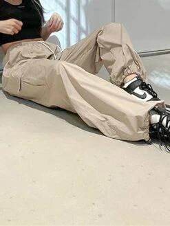 Women's Cargo Pants Pants Trousers Full Length Fashion Streetwear Street Daily Khaki Grey S M Fall Winter -LIGHTINTHEBOX Shop enikpe1694149794555