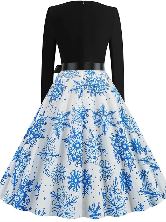 Women's Christmas Retro 1950s Vintage Dress Midi Dress Party Ruched Bow Fruit V Neck Long Sleeve Regular Fit Fall Winter 2023 Deep Green Black S M L XL 21 Women's Christmas Retro 1950s Vintage Dress Midi Dress Party Ruched Bow Fruit V Neck Long Sleeve Regular Fit Fall Winter 2023 Deep Green Black S M L XL - Image 19