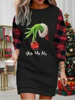 Women's Casual Dress Sweatshirt Dress Mini Dress Warm Fashion Outdoor Christmas Vacation Crew Neck Print Geometric Print Monster Loose Fit Black Red Burgundy S M L XL XXL 9 Women's Casual Dress Sweatshirt Dress Mini Dress Warm Fashion Outdoor Christmas Vacation Crew Neck Print Geometric Print Monster Loose Fit Black Red Burgundy S M L XL XXL -LIGHTINTHEBOX Shop eoploe1695365297506