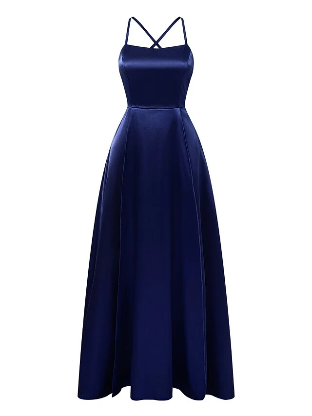 Women‘s Prom Party Dress Satin Dress Swing Dress Long Dress Maxi Dress Black Blue Dark Green Pure Color Backless Fall Spring Spaghetti Romantic Winter Dress Daily Evening Party 2023 10 Women‘s Prom Party Dress Satin Dress Swing Dress Long Dress Maxi Dress Black Blue Dark Green Pure Color Backless Fall Spring Spaghetti Romantic Winter Dress Daily Evening Party 2023 - Image 8