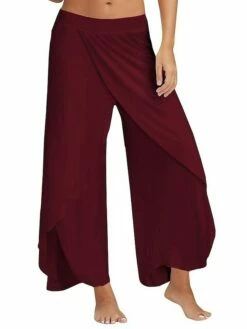 Women's Culottes Wide Leg Wide Leg Chinos Ruffle Layered Stretchy Mid Waist Basic Casual / Sporty Casual Daily Black White S M Summer Spring &Fall -LIGHTINTHEBOX Shop etzhkj1634640497767