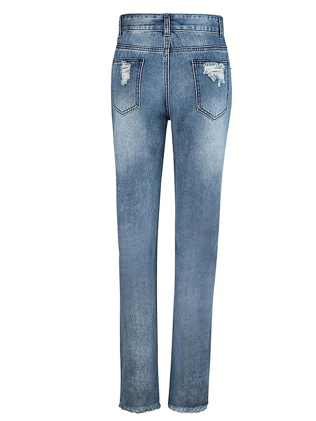 Women‘s Low Rise Jeans Skinny Pants Trousers Full Length Denim Ripped Micro-elastic Mid Waist Fashion Streetwear Street Daily Black Dark Navy S M Fall Winter 20 Women‘s Low Rise Jeans Skinny Pants Trousers Full Length Denim Ripped Micro-elastic Mid Waist Fashion Streetwear Street Daily Black Dark Navy S M Fall Winter - Image 18