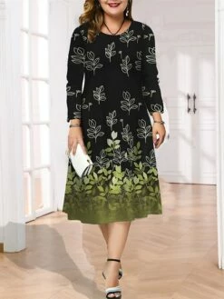 Women's Plus Size Curve Casual Dress Skater Dress A Line Dress Leaf Gradient Midi Dress Long Sleeve Print Crew Neck Fashion Outdoor Deep Purple Deep Green Fall Winter L XL XXL 3XL 4XL 13 Women's Plus Size Curve Casual Dress Skater Dress A Line Dress Leaf Gradient Midi Dress Long Sleeve Print Crew Neck Fashion Outdoor Deep Purple Deep Green Fall Winter L XL XXL 3XL 4XL -LIGHTINTHEBOX Shop ewaiyn1695713743474