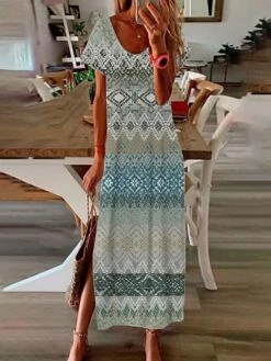 Women's Long Dress Maxi Dress Casual Dress Print Dress Graphic Floral Color Block Fashion Modern Daily Holiday Vacation Print Short Sleeve V Neck Dress Regular Fit Light Pink White Yellow Summer -LIGHTINTHEBOX Shop ewyomp1683717216945