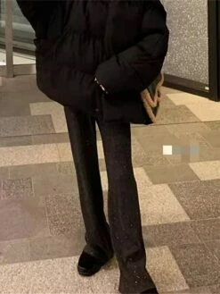 Women's Wide Leg Pants Trousers Full Length Fashion Streetwear Outdoor Street Grey Black One-Size Fall Winter -LIGHTINTHEBOX Shop exbbzk1696731922094