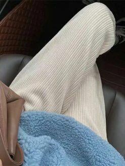 Women‘s Fleece Corduroy Pants Wide Leg Chinos Full Length Fashion Casual Outdoor Home Black Beige One-Size Fall Winter -LIGHTINTHEBOX Shop excprk1693295382931