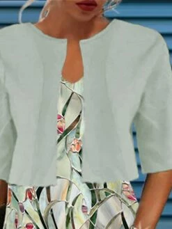 Women's Two Piece Dress Set Casual Dress Print Dress Outdoor Daily Fashion Streetwear Print Mini Dress V Neck Half Sleeve Leaf Loose Fit Green Summer Spring S M L XL XXL -LIGHTINTHEBOX Shop ezjmur1681957731371