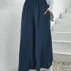 Women's Wide Leg Pants Trousers Full Length Fashion Streetwear Street Daily Navy S M Fall Winter -LIGHTINTHEBOX Shop faudum1696908931572