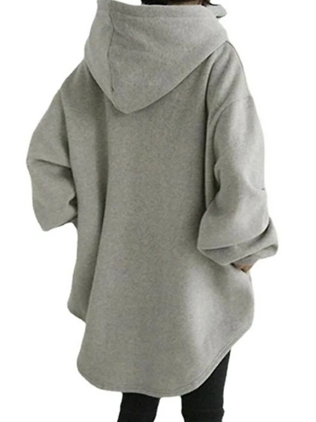 Women's Casual Dress Hoodie Dress Mini Dress Daily Casual Outdoor Vacation Going Out Hoodie Pocket Pure Color Regular Fit Black Blue Gray S M L XL XXL 7 Women's Casual Dress Hoodie Dress Mini Dress Daily Casual Outdoor Vacation Going Out Hoodie Pocket Pure Color Regular Fit Black Blue Gray S M L XL XXL - Image 5