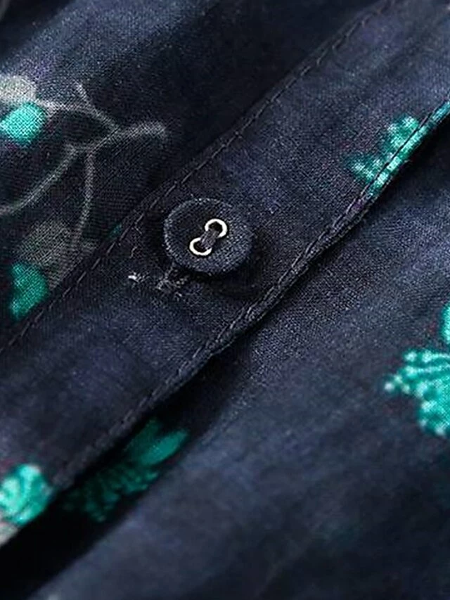 Women's Casual Dress Cotton Linen Dress A Line Dress Midi Dress Linen / Cotton Blend Basic Classic Outdoor Daily Vacation Split Neck Button Pocket 3/4 Length Sleeve Spring Fall Autumn 2023 Loose Fit 8 Women's Casual Dress Cotton Linen Dress A Line Dress Midi Dress Linen / Cotton Blend Basic Classic Outdoor Daily Vacation Split Neck Button Pocket 3/4 Length Sleeve Spring Fall Autumn 2023 Loose Fit - Image 6