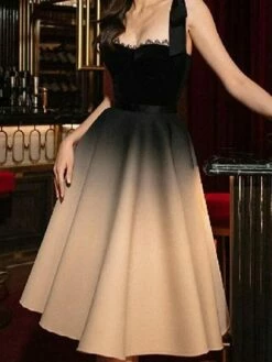 Women‘s Party Dress Homecoming Dress Wedding Guest Dress Velvet Dress A Line Dress Knee Length Dress Black Sleeveless Color Gradient Ruched Fall Spring Autumn Cold Shoulder Party 2023 XS S M L XL XXL -LIGHTINTHEBOX Shop fdnthu1632387038378