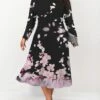 Women's Plus Size Curve Casual Dress Skater Dress A Line Dress Floral Midi Dress Long Sleeve Print Crew Neck Fashion Outdoor Pink Blue Fall Winter L XL XXL 3XL 4XL -LIGHTINTHEBOX Shop ffvtml1695191648491