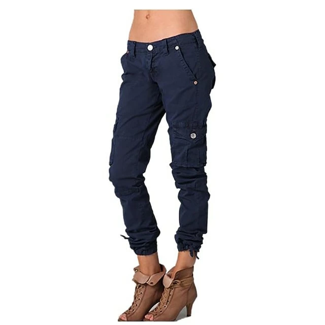 Women's Cargo Pants Slacks Pants Trousers Ankle-Length Pocket Mid Waist Chic & Modern Casual / Sporty Sports Weekend ArmyGreen Black S M Summer Spring &Fall 7 Women's Cargo Pants Slacks Pants Trousers Ankle-Length Pocket Mid Waist Chic & Modern Casual / Sporty Sports Weekend ArmyGreen Black S M Summer Spring &Fall - Image 5