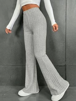 Women's Bootcut Pants Trousers Flare Leggings Full Length Stripe Micro-elastic High Waist Fashion Streetwear Street Daily Grey Green S M Fall Winter -LIGHTINTHEBOX Shop fgcelm1696850856959