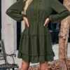 Women's Work Dress Casual Dress Fashion Winter Dress Daily Mini Dress Ruched Ruffle Crew Neck Long Sleeve Plain Loose Fit Brown Army Green Apricot Fall Winter S M L XL 1 Women's Work Dress Casual Dress Fashion Winter Dress Daily Mini Dress Ruched Ruffle Crew Neck Long Sleeve Plain Loose Fit Brown Army Green Apricot Fall Winter S M L XL -LIGHTINTHEBOX Shop fgjema1695645250196