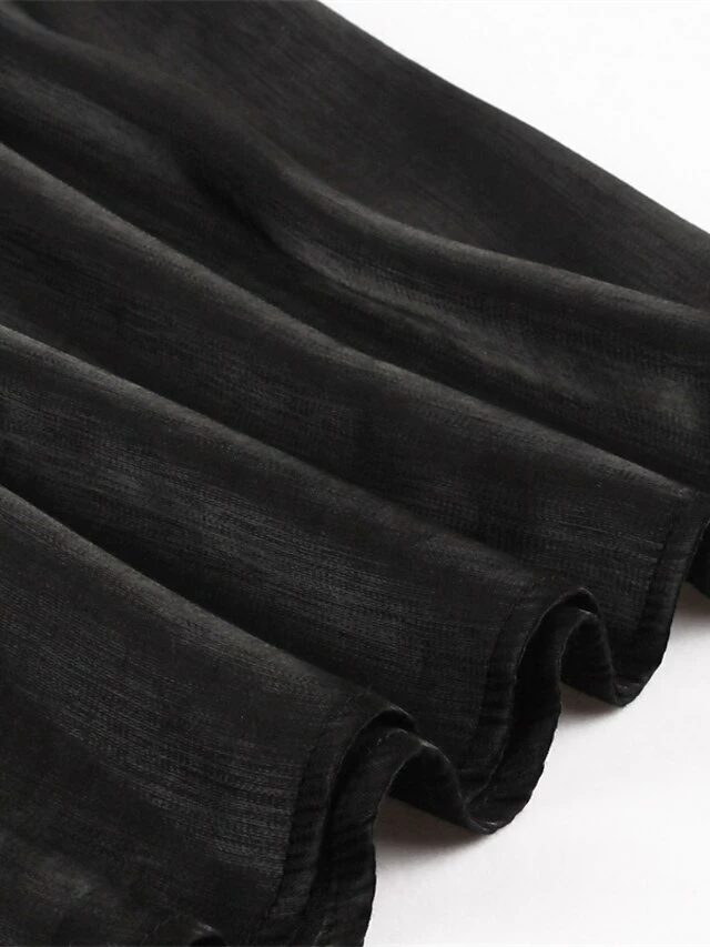 Women's Party Dress Velvet Dress Swing Dress Midi Dress Black Sleeveless Pure Color Ruched Fall Winter Autumn Spaghetti Strap Fashion Party Vacation Spring Dress 2023 S M L XL 8 Women's Party Dress Velvet Dress Swing Dress Midi Dress Black Sleeveless Pure Color Ruched Fall Winter Autumn Spaghetti Strap Fashion Party Vacation Spring Dress 2023 S M L XL - Image 6