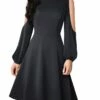 Women's Work Dress Semi Formal Dress A Line Dress Fashion Midi Dress Hollow Out Crew Neck Long Sleeve Plain Regular Fit Black Red Fall Winter S M L XL XXL 2 Women's Work Dress Semi Formal Dress A Line Dress Fashion Midi Dress Hollow Out Crew Neck Long Sleeve Plain Regular Fit Black Red Fall Winter S M L XL XXL -LIGHTINTHEBOX Shop fihmch1692603039088