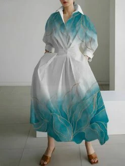 Featured Products 5 Women's Shirt Dress Casual Dress Swing Dress Maxi Long Dress Outdoor Office Daily Polyester Fashion Modern Shirt Collar Button Pocket Long Sleeve Fall Winter 2023 Loose Fit Silver Black Royal Blue