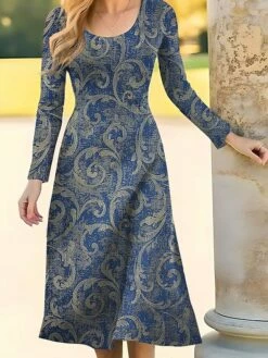 Women's T Shirt Dress Casual Dress Paisley Dress Floral Paisley Print Crew Neck Midi Dress Fashion Streetwear Outdoor Daily Long Sleeve Regular Fit Wine Blue Khaki Spring Fall S M L XL XXL 6 Women's T Shirt Dress Casual Dress Paisley Dress Floral Paisley Print Crew Neck Midi Dress Fashion Streetwear Outdoor Daily Long Sleeve Regular Fit Wine Blue Khaki Spring Fall S M L XL XXL -LIGHTINTHEBOX Shop flcsgo1692684480446