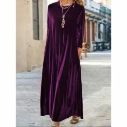 Women‘s Velvet Dress Shift Dress Caftan Dress Long Dress Maxi Dress Green Black Purple Long Sleeve Pure Color Pocket Winter Fall Spring Crew Neck Mature Winter Dress Daily Vacation 2023 26 Women‘s Velvet Dress Shift Dress Caftan Dress Long Dress Maxi Dress Green Black Purple Long Sleeve Pure Color Pocket Winter Fall Spring Crew Neck Mature Winter Dress Daily Vacation 2023 -LIGHTINTHEBOX Shop flmtke1693364959640