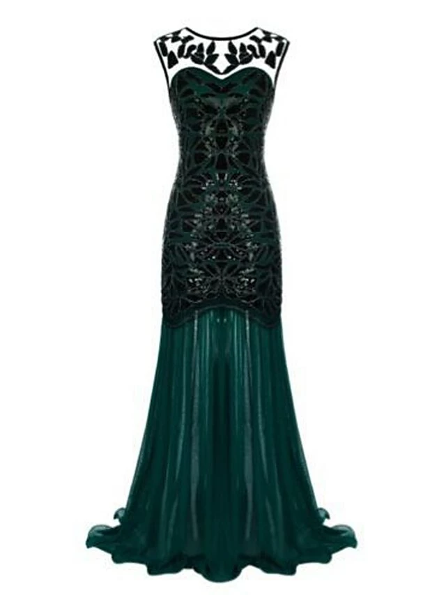 Women's Retro 1920s Sequin Dress Long Dress Maxi Dress Party Halloween Sequins Ruffle Leaf Crewneck Sleeveless Regular Fit Spring Fall 2023 Black Red S M L XL 9 Women's Retro 1920s Sequin Dress Long Dress Maxi Dress Party Halloween Sequins Ruffle Leaf Crewneck Sleeveless Regular Fit Spring Fall 2023 Black Red S M L XL - Image 7