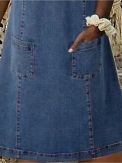 Women‘s Denim Dress Shirt Dress Casual Dress Midi Dress Denim Sexy Casual Daily Vacation Split Neck Ruched Pocket Short Sleeve Summer Spring 2023 Regular Fit Blue Pure Color S M L XL XXL -LIGHTINTHEBOX Shop fplrqg1652852891850