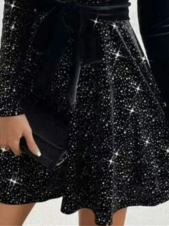 Women‘s Party Dress Velvet Dress Homecoming Dress Black Dress Mini Dress Long Sleeve Pure Color Beads Fall Winter Autumn V Neck Fashion Winter Dress Wedding Guest Birthday Slim 2023 -LIGHTINTHEBOX Shop fprlld1693980802623