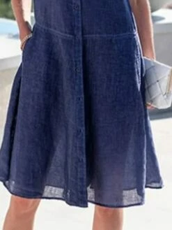 Women's Shirt Dress Casual Dress Cotton Linen Dress Midi Dress Linen / Cotton Blend Fashion Modern Outdoor Daily Vacation Shirt Collar Button Pocket Half Sleeve Summer Spring Fall 2023 Loose Fit Blue 9 Women's Shirt Dress Casual Dress Cotton Linen Dress Midi Dress Linen / Cotton Blend Fashion Modern Outdoor Daily Vacation Shirt Collar Button Pocket Half Sleeve Summer Spring Fall 2023 Loose Fit Blue -LIGHTINTHEBOX Shop fqnpkb1691490835551