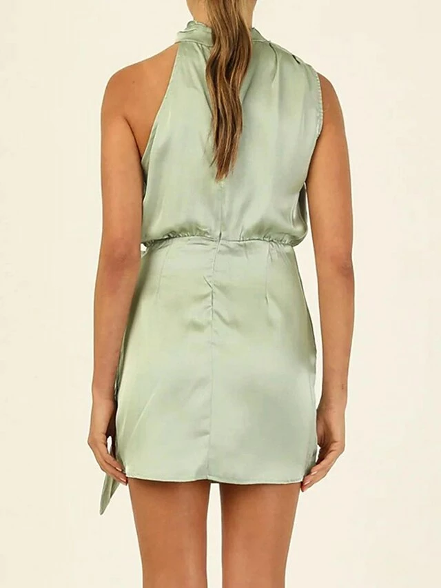 Women's Party Dress Homecoming Dress Cocktail Dress Mini Dress Black Champagne Light Green Sleeveless Pure Color Lace Up Spring Fall Winter Halter Neck Fashion Wedding Guest Birthday Vacation Loose 8 Women's Party Dress Homecoming Dress Cocktail Dress Mini Dress Black Champagne Light Green Sleeveless Pure Color Lace Up Spring Fall Winter Halter Neck Fashion Wedding Guest Birthday Vacation Loose - Image 6