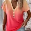 Women's T Shirt Tee Blouse Red Blue Purple Color Gradient Button Print Short Sleeve Casual Basic Neon & Bright V Neck Regular Fit 1 Women's T Shirt Tee Blouse Red Blue Purple Color Gradient Button Print Short Sleeve Casual Basic Neon & Bright V Neck Regular Fit -LIGHTINTHEBOX Shop fqozkg1683633627130