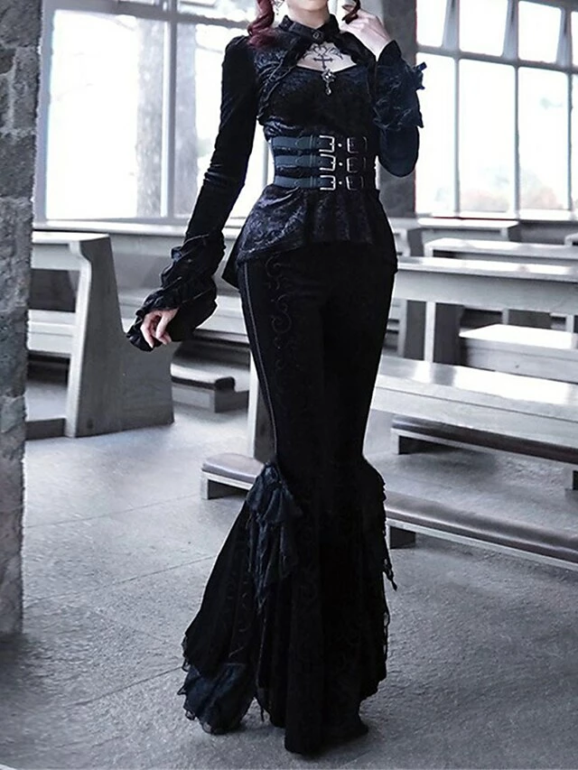 Women's Bell Bottom Pants Trousers Full Length Fashion Streetwear Party Outdoor Black S M Fall Winter 5 Women's Bell Bottom Pants Trousers Full Length Fashion Streetwear Party Outdoor Black S M Fall Winter - Image 3