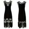 Women's Retro 1920s Fringe Dress Midi Dress Party Halloween Sequins Tassel Fringe Geometric Crewneck Sleeveless Regular Fit Spring Fall 2023 Black S M L XL