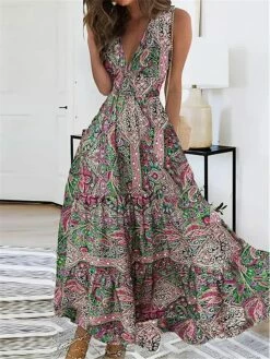 Women's Casual Dress Ethnic Dress Swing Dress Floral Paisley Pocket Print V Neck Long Dress Maxi Dress Vintage Ethnic Outdoor Daily Sleeveless Regular Fit Light Green Red Purple Summer Spring S M L 11 Women's Casual Dress Ethnic Dress Swing Dress Floral Paisley Pocket Print V Neck Long Dress Maxi Dress Vintage Ethnic Outdoor Daily Sleeveless Regular Fit Light Green Red Purple Summer Spring S M L -LIGHTINTHEBOX Shop fuysdd1688038655764