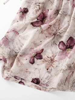 Women's Casual Dress Cotton Linen Dress Midi Dress Cotton Fashion Casual Outdoor Daily Vacation Crew Neck Pocket Print 3/4 Length Sleeve Spring Fall Autumn 2023 Loose Fit Pink Floral M L XL 2XL -LIGHTINTHEBOX Shop fxioys1693967814429