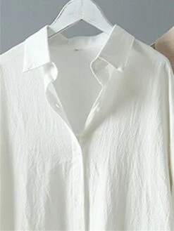 Women‘s Plus Size Curve Shirt Dress Casual Dress Shift Dress Solid Color Long Dress Maxi Dress Long Sleeve Button Shirt Collar Basic Outdoor Black White Spring Summer L XL XXL 3XL 4XL -LIGHTINTHEBOX Shop fxljhc1677060669893