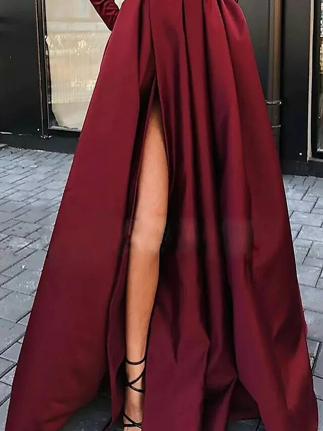Women‘s Party Dress Velvet Dress Red Long Dress Maxi Dress Wine Long Sleeve Pure Color Ruched Pleated Split Winter Fall V Neck Party Hot Elegant Fall Dress Slim 2023 S M L XL Winter Dress 6 Women‘s Party Dress Velvet Dress Red Long Dress Maxi Dress Wine Long Sleeve Pure Color Ruched Pleated Split Winter Fall V Neck Party Hot Elegant Fall Dress Slim 2023 S M L XL Winter Dress - Image 4