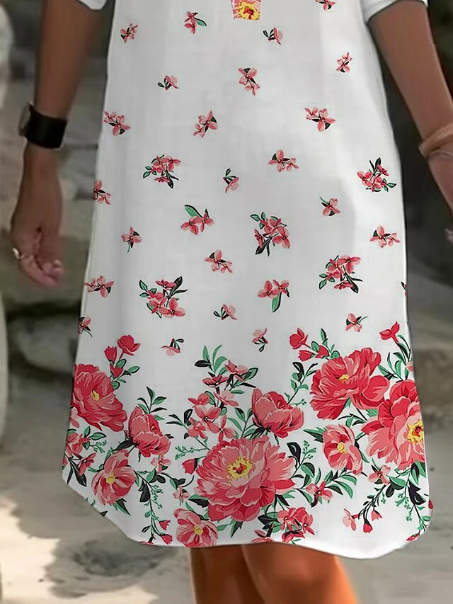 Women's Shirt Dress Casual Dress Cotton Linen Dress Midi Dress Polyester Fashion Casual Daily Outdoor Daily Vacation Shirt Collar Button Pocket Long Sleeve Summer Spring Fall 2023 Loose Fit White Red 4 Women's Shirt Dress Casual Dress Cotton Linen Dress Midi Dress Polyester Fashion Casual Daily Outdoor Daily Vacation Shirt Collar Button Pocket Long Sleeve Summer Spring Fall 2023 Loose Fit White Red - Image 2