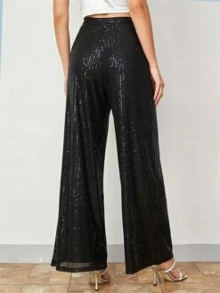 Women's Wide Leg Pants Sequin Trousers Black Mid Waist Fashion Streetwear Party Street Daily Micro-elastic Full Length Breathability Plain S M L XL 11 Women's Wide Leg Pants Sequin Trousers Black Mid Waist Fashion Streetwear Party Street Daily Micro-elastic Full Length Breathability Plain S M L XL -LIGHTINTHEBOX Shop fzeckv1691564853320