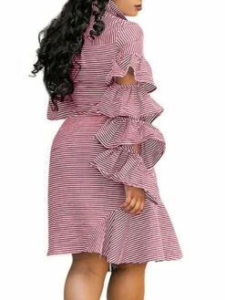 Women's Shirt Dress Sheath Dress Midi Dress Winter Dress Daily Vacation Polyester Cotton Blend Fashion Casual Shirt Collar Lace Up Ruched Long Sleeve Summer Spring Fall 2022 Regular Fit Red Light Blue -LIGHTINTHEBOX Shop fzknwz1634352966540