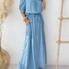 Women's Two Piece Dress Set Casual Dress Skirt Set Outdoor Daily Modern Casual Pocket Drawstring Long Dress Maxi Dress Off Shoulder Half Sleeve Floral Loose Fit Blue Gray Summer Spring S M L XL XXL -LIGHTINTHEBOX Shop fzleru1681958069881