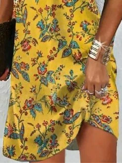 Women's Casual Dress Tank Dress Summer Dress Floral Print V Neck Mini Dress Active Fashion Daily Holiday Sleeveless Regular Fit Yellow Pink Blue Summer Spring S M L XL XXL -LIGHTINTHEBOX Shop gafysf1683345910664